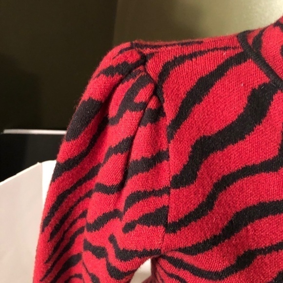 LUSH Deep Red\Black Animal Print Sweater Dress - Picture 3 of 7